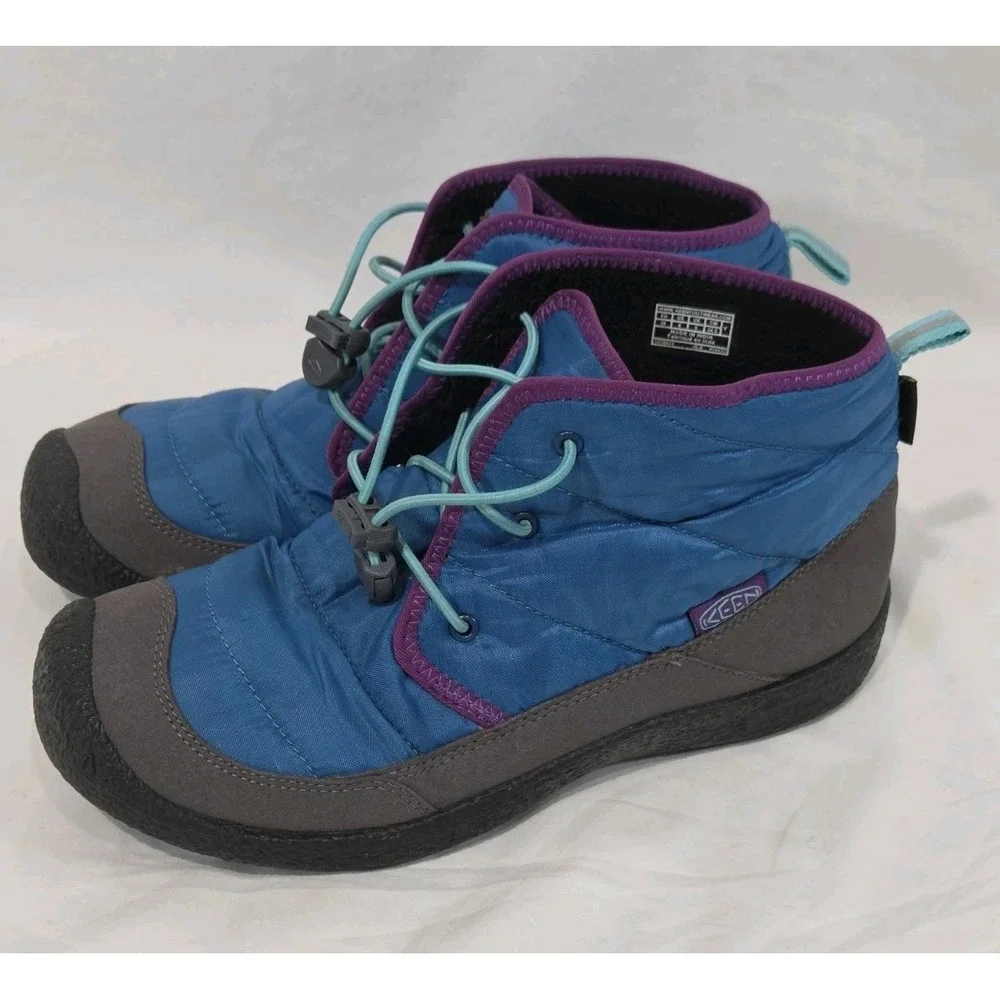 KEEN Howser II Winter Chukka Boots Kids 6 Blue Purple Waterproof Insulated